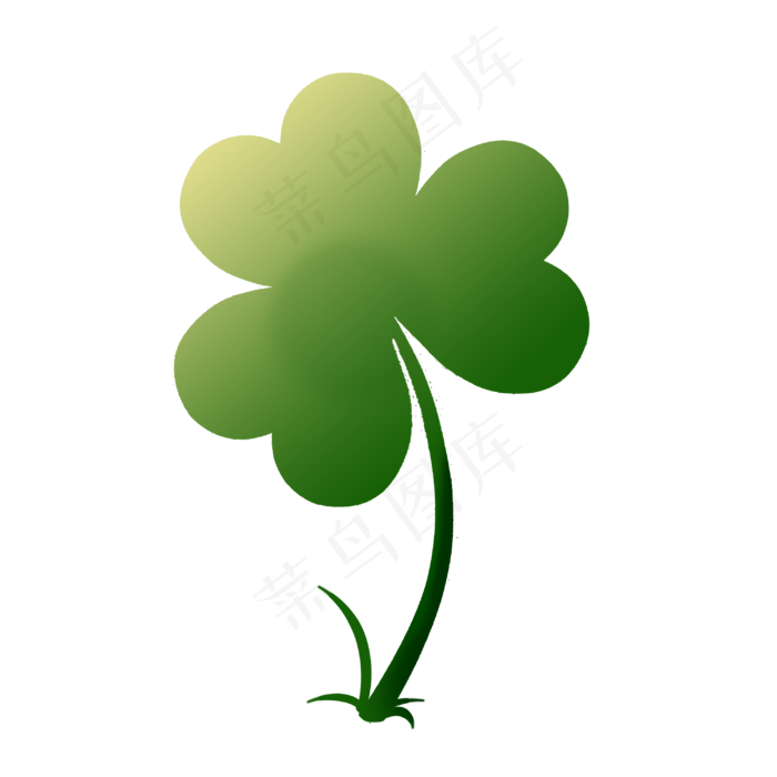 三叶草绿色手绘装饰图案