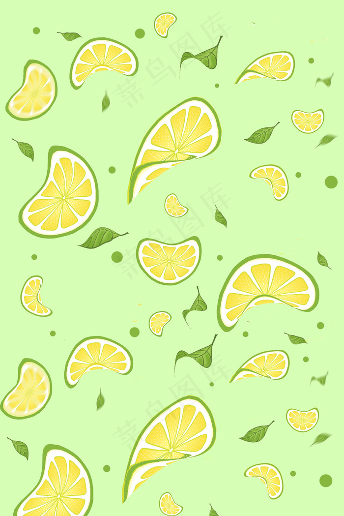 绿色柠檬清新底纹平面背景
