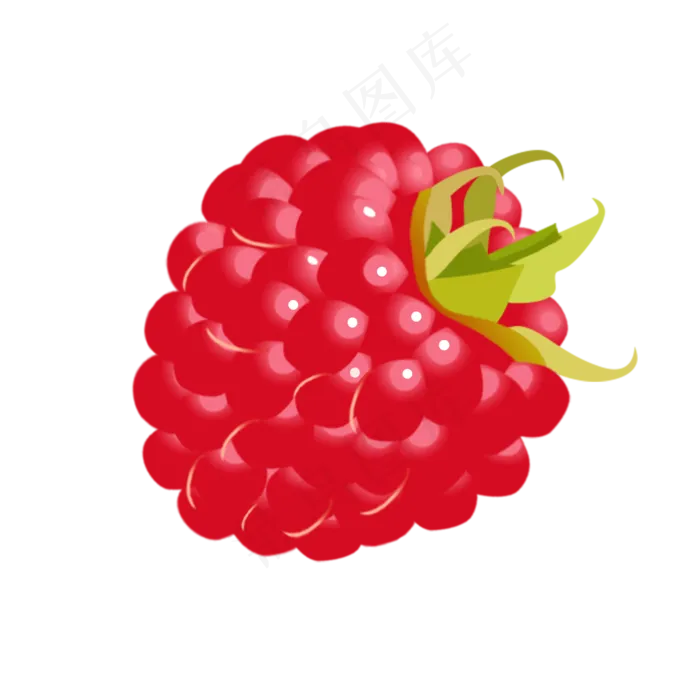 卡通红色树莓水果(2000X2000(DPI:300))psd模版下载