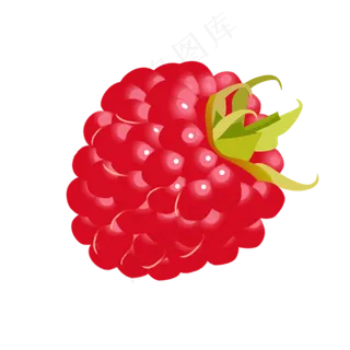 卡通红色树莓水果