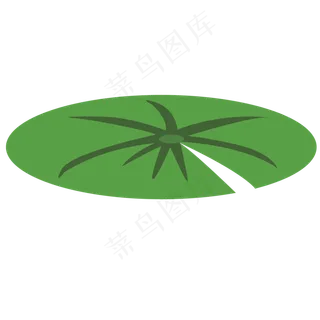 卡通手绘绿色的荷叶免抠图