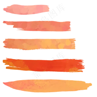 美丽落日红色系笔刷,免抠元素