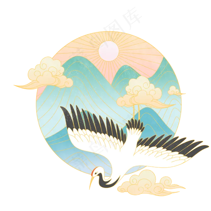 清新风淡雅国潮(3000X3000(DPI:299))psd模版下载