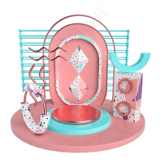 孟菲斯风格电商场景