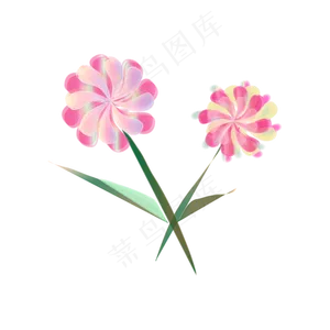 矢量手绘卡通花朵