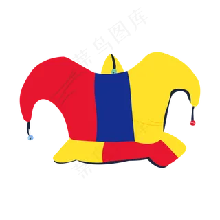 矢量手绘愚人节小丑帽子