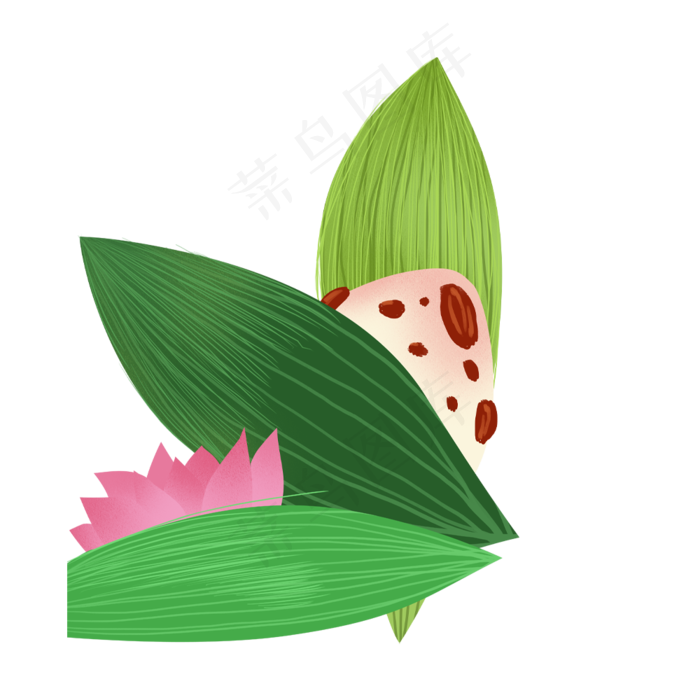 绿色手绘粽子下载