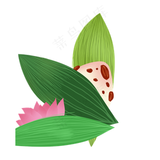 绿色手绘粽子下载