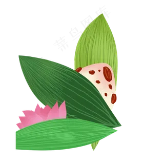 绿色手绘粽子下载