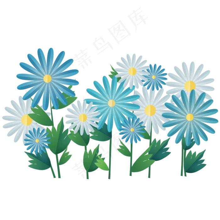 蓝色折纸菊花(2048X2048(DPI:132))psd模版下载