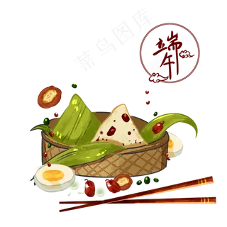 端午节绿色中国风一蒸笼美味小粽