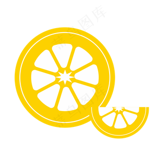 手绘黄色橙子水果