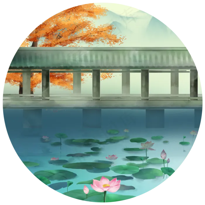 水乡廊桥木质桥梁(3000X3000(DPI:300))psd模版下载