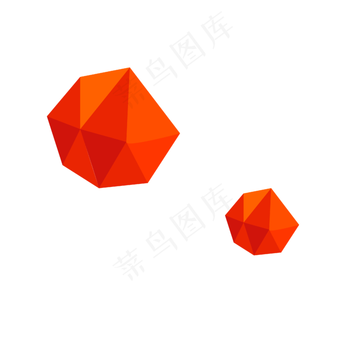 红色立体多边形素材618年中大促