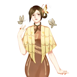 蝴蝶旗袍美女 蝴蝶旗袍美女