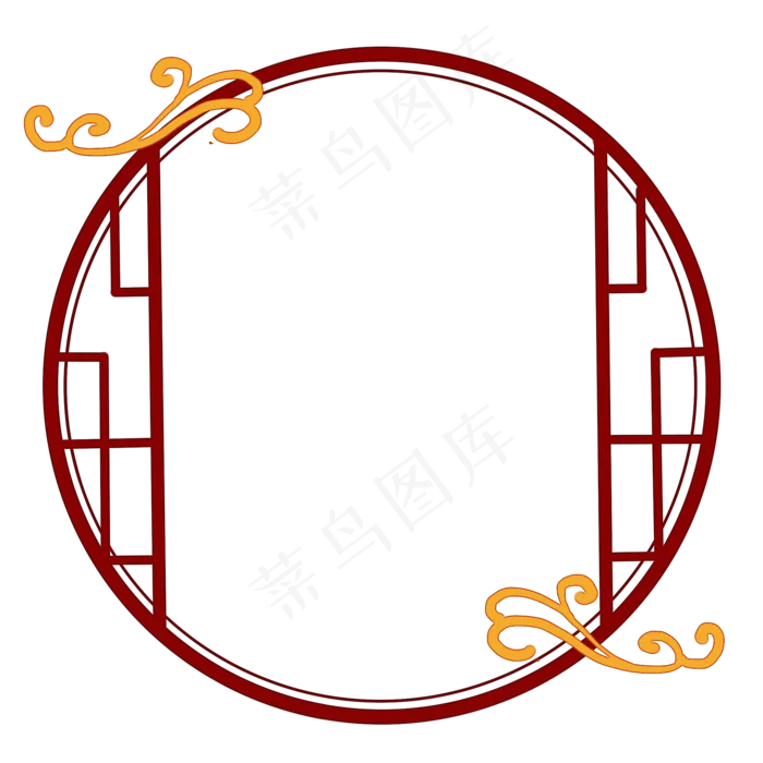 古典中国风祥云圆形窗户边框分层(2000X2000(DPI:299))psd模版下载