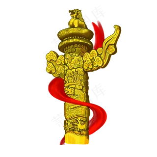 华表丝带黄色正能量