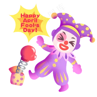 彩色惊吓到的小丑