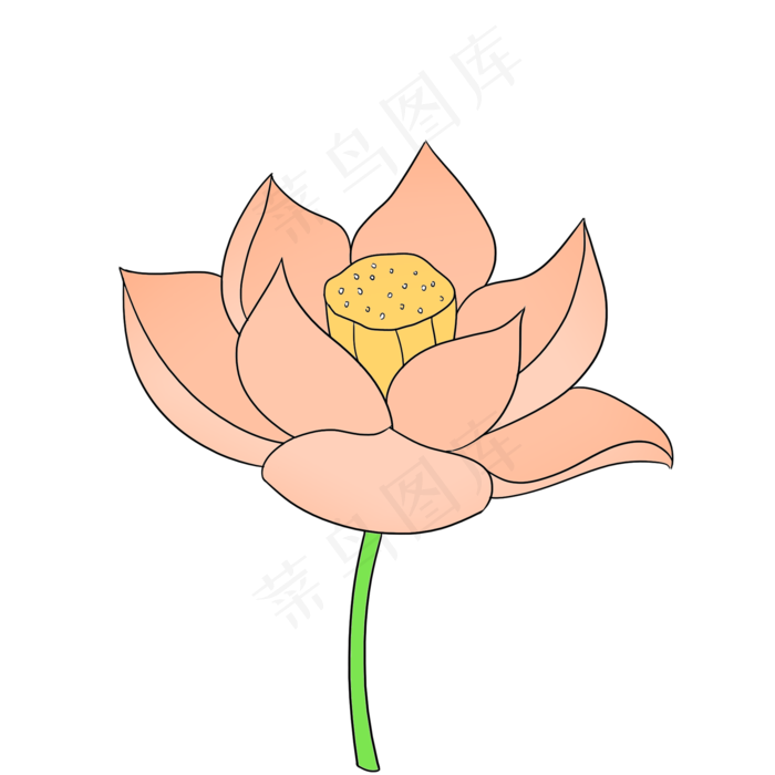 黄色花蕊粉色荷花(2000X2000(DPI:300))psd模版下载