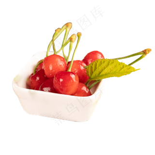 红色一盒樱桃水果
