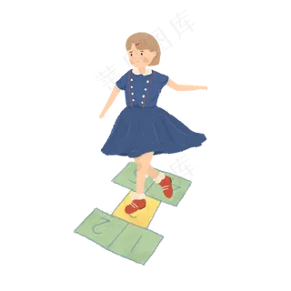 儿童节跳格子女孩 儿童节跳格子女孩