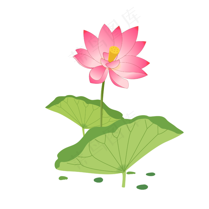 手绘卡通粉色莲花(4167*4167px 300 dpi )ai矢量模版下载