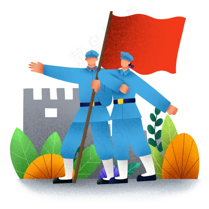 建党节蓝色军装(2000X2000(DPI:300))psd模版下载