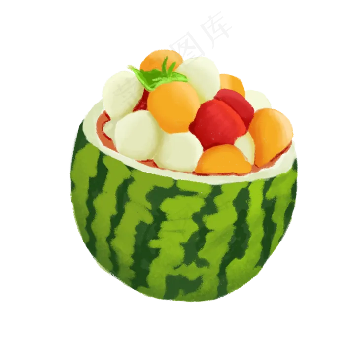 手绘夏日水果西瓜