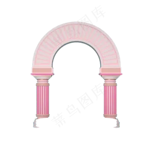 卡通粉色拱形门下载,免抠元素