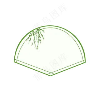 简约绿色柳树边框
