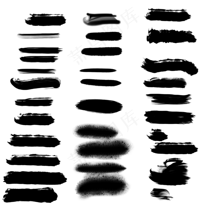 笔触水墨毛笔素材大全(3000X2960(DPI:300))psd模版下载