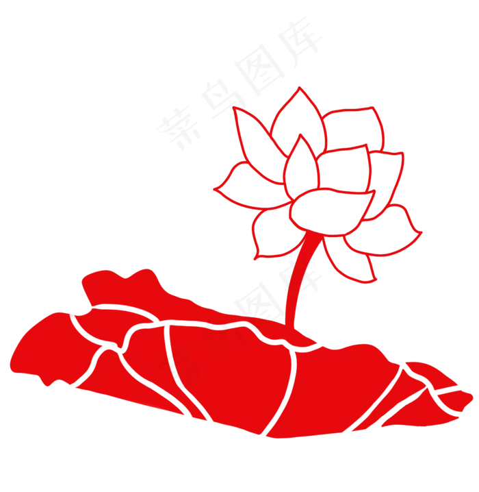 红色荷叶花瓣植物(1950X2000(DPI:300))psd模版下载