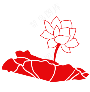 红色荷叶花瓣植物