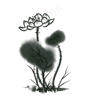 荷花水墨画
