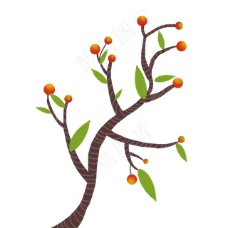 绿色植物红果PNG树