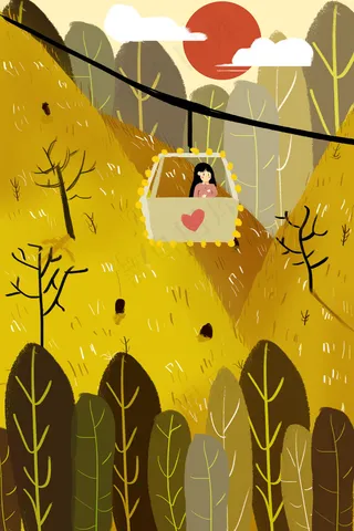 五一旅行劳动节出游落日