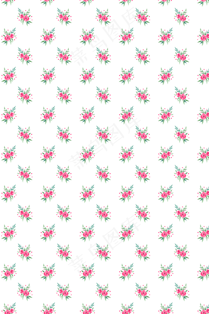 粉色水彩花朵平铺底纹