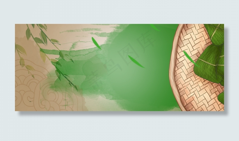 简约中国风小清新端午节背景海报