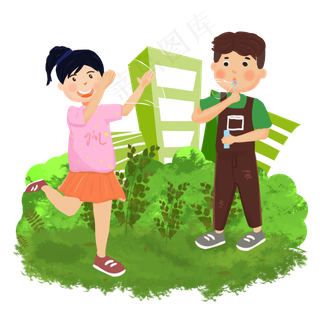 童年吹泡泡的小孩