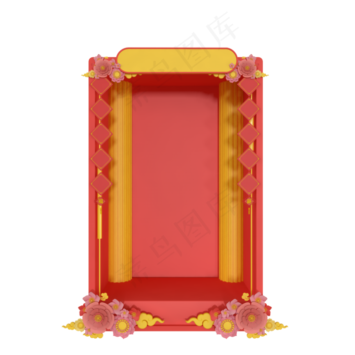 c4d立体新年边框免费下载,免抠元素(3000*3000px 300 dpi )