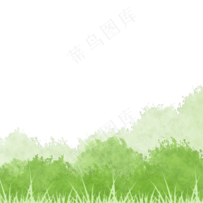 水彩绿色草丛免费下载,免抠元素