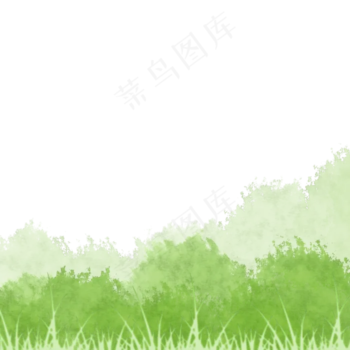 水彩绿色草丛免费下载,免抠元素(2000X2000(DPI:300))psd模版下载