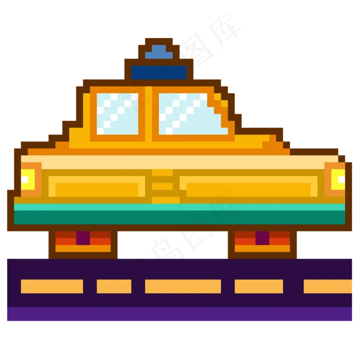 像素风格出租车(2000X2000(DPI:72))psd模版下载