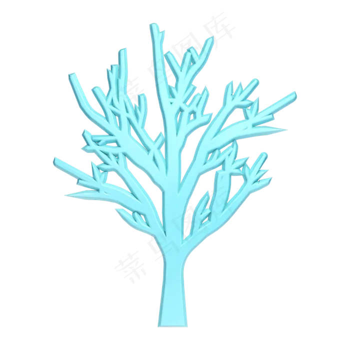C4D青色立体树木(2000X2000(DPI:300))psd模版下载
