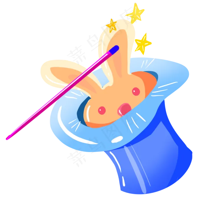 愚人小兔子和礼帽(2000X2000(DPI:300))psd模版下载