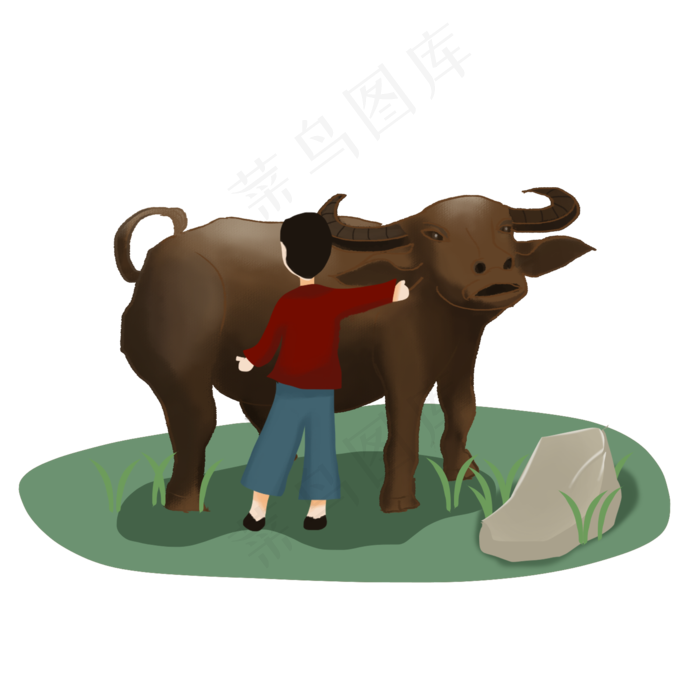 清明节牧童水牛