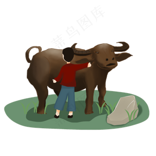 清明节牧童水牛