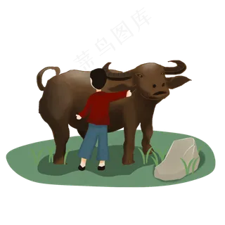 清明节牧童水牛