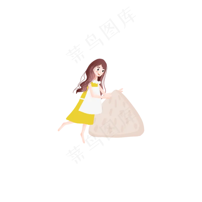 粽子和可爱的女孩(2000X2000(DPI:300))psd模版下载