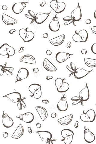 手绘苹果底纹装饰,免抠元素